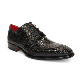 Fennix Charles Men's Shoes Black Alligator Exotic Oxfords (FX1144)-AmbrogioShoes