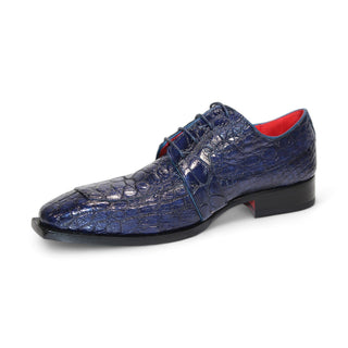 Fennix Charles Men's Shoes Ocean Blue Alligator Exotic Oxfords (FX1145)-AmbrogioShoes