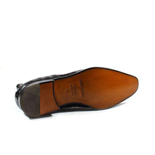 Fennix Shoes Mens Shoes Exotic Hornback Crocodile Black Boots (FX102)-AmbrogioShoes