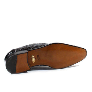 Fennix Shoes Mens Shoes Exotic Hornback Crocodile Black Oxfords (FX101)-AmbrogioShoes