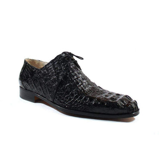 Fennix Shoes Mens Shoes Exotic Hornback Crocodile Black Oxfords (FX101)-AmbrogioShoes