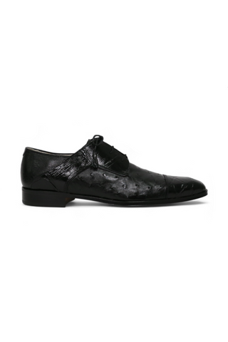 Fennix Designer Shoes Men's Hornback Crocodile/Ostrich Black Oxfords (FXS103)