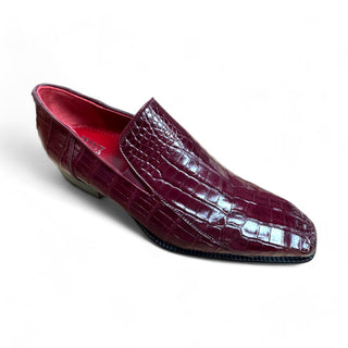 Fennix Dustin Men's Shoes Bordo Alligator Exotic Loafers (FX1149)-AmbrogioShoes