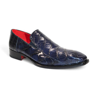 Fennix Dustin Men's Shoes Navy Alligator Exotic Loafers (FX1151)-AmbrogioShoes