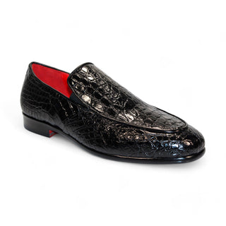 Fennix Easton Men's Shoes Black Alligator Exotic Loafers (FX1152)-AmbrogioShoes