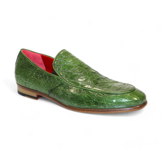 Fennix Easton Men's Shoes Green Alligator Exotic Loafers (FX1153)-AmbrogioShoes