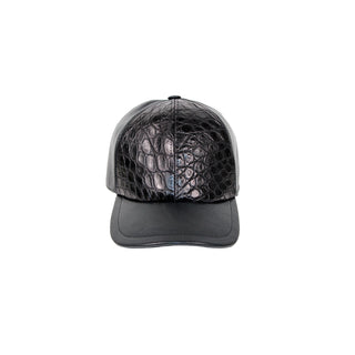 Fennix FH01 Black Nappa/Alligator Exotic Hat (FX1079)-AmbrogioShoes