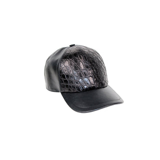 Fennix FH01 Black Nappa/Alligator Exotic Hat (FX1079)-AmbrogioShoes