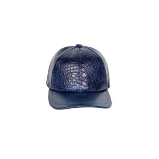 Fennix FH01 Navy Nappa/Alligator Exotic Hat (FX1080)-AmbrogioShoes