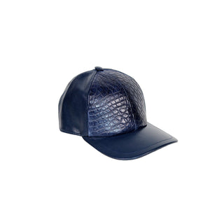 Fennix FH01 Navy Nappa/Alligator Exotic Hat (FX1080)-AmbrogioShoes