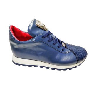 Fennix Felix Men's Shoes Blue Alligator/Calf Leather Exotic Sneakers (FX1071)-AmbrogioShoes