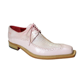 Fennix Finley Men's Shoes Pink Calf Leather/Alligator Exotic Oxfords (FX1015)-AmbrogioShoes