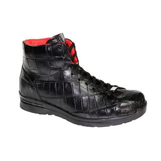 Fennix Francis Men's Shoes Black Alligator Exotic Sneakers (FX1016)-AmbrogioShoes