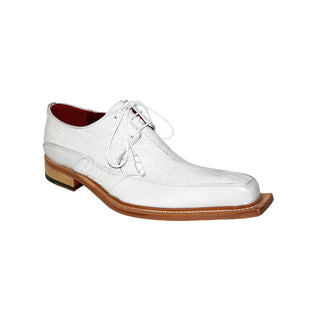 Fennix Frank Men's Shoes White Calf Leather/Alligator Exotic Oxfords (FX1081)-AmbrogioShoes