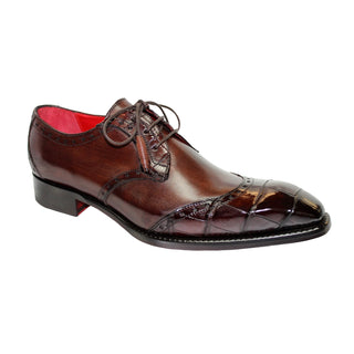 Fennix Jax Men's Shoes Chocolate Alligator/Calf Leather Exotic Oxfords (FX1024)-AmbrogioShoes