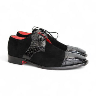 Fennix Landon Alligator Skin & Suede Leather Derby (FX1032)-AmbrogioShoes