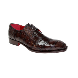 Fennix Logan Men's Shoes Chocolate Alligator Exotic Oxfords (FX1036)-AmbrogioShoes