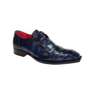 Fennix Logan Men's Shoes Navy Alligator Exotic Oxfords (FX1037)-AmbrogioShoes