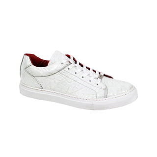 Fennix Milo Men's Shoes White Alligator Exotic Sneakers (FX1094)-AmbrogioShoes