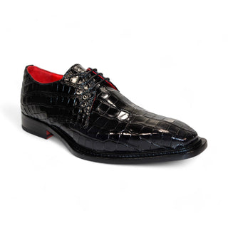 Fennix Rowan Men's Shoes Black Exotic Oxfords (FX1162)-AmbrogioShoes