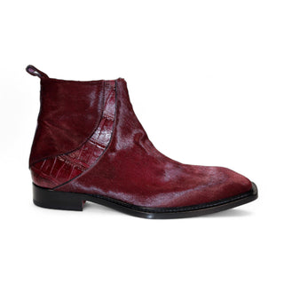 Fennix Trent Men's Shoes Burgundy Pony/Alligator Exotic Boots (FX1167)-AmbrogioShoes