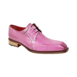 Fennix Tristan Men's Shoes Pink Calf/Alligator Exotic Oxfords (FX1106)-AmbrogioShoes