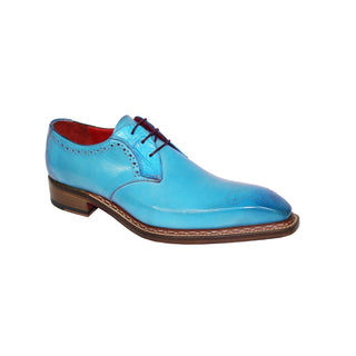 Fennix Tyler Men's Shoes Turquoise Calf Leather/Alligator Exotic Oxfords (FX1107)-AmbrogioShoes