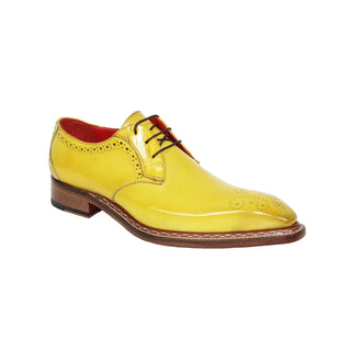 Fennix Tyler Men's Shoes Yellow Calf Leather/Alligator Exotic Oxfords (FX1108)-AmbrogioShoes