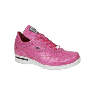 Fennix Xander Men's Shoes Pink Crocodile Exotic Sneakers (FX1110)-AmbrogioShoes