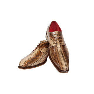 Fennix Zachary Men's Shoes Cognac Snake Exotic Oxfords (FX1112)-AmbrogioShoes