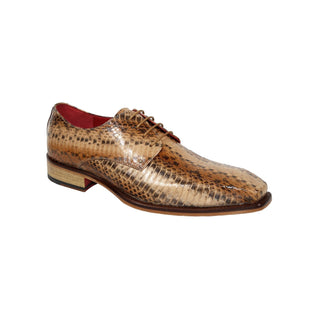 Fennix Zachary Men's Shoes Cognac Snake Exotic Oxfords (FX1112)-AmbrogioShoes