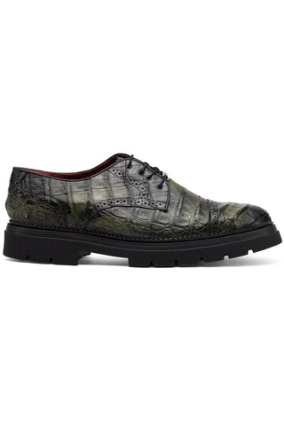 Ferrara Crocodile Derby - Dark Green-Dellamoda