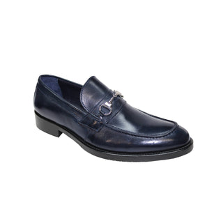 Firmani Ben Men's Shoes Navy Calf-Skin Leather Loafers (FIR1002)-AmbrogioShoes