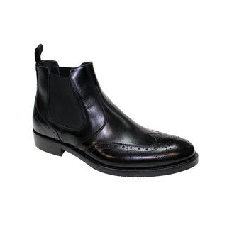 Firmani Michael Men's Shoes Black Calf-Skin Leather Boot (FIR1008)-AmbrogioShoes