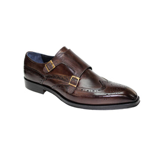 Firmani Noah Men's Shoes Chocolate Calf-Skin Leather Monkstraps (FIR1011)-AmbrogioShoes