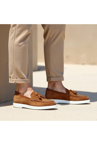 Franceschetti Amalfi Suede Moccasin Tassels Loafer (FCCT1116)-AmbrogioShoes