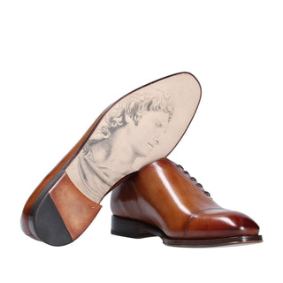 Franceschetti Apollo /Antinoo Men's Shoes Hand-Painted Art Sole Leather Oxfords (FCCT1069)-AmbrogioShoes