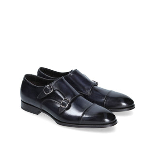 Franceschetti Colmar Men's Shoes Calf-Skin Leather Double Monk-Straps Loafers (FCCT1031)-AmbrogioShoes