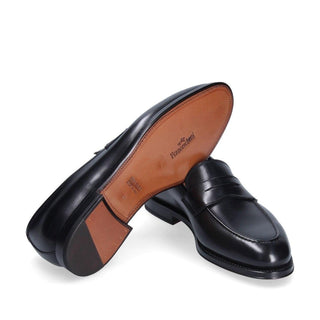 Franceschetti Eric Men's Shoes Black Calf-Skin Leather Penny Loafers (FCCT1019)-AmbrogioShoes