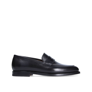 Franceschetti Eric Men's Shoes Black Calf-Skin Leather Penny Loafers (FCCT1019)-AmbrogioShoes