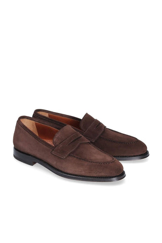 Franceschetti Evan Chocolate Suede Penny Loafers (FCCT1018)-AmbrogioShoes