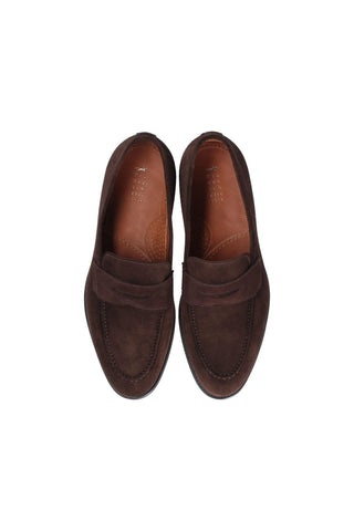 Franceschetti Evan Chocolate Suede Penny Loafers (FCCT1018)-AmbrogioShoes