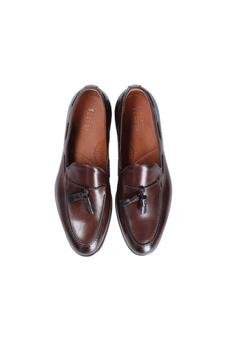 Franceschetti Harry Dark Brown Calf-Skin Leather Tassels Loafers (FCCT1016)-AmbrogioShoes