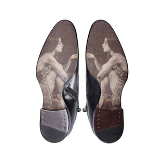 Franceschetti Moon Skin Men's Shoes Calf-Skin Leather Double Hand-Painted Art Sole Buckle Boots (FCCT1066)-AmbrogioShoes