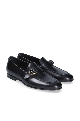 Franceschetti Sasha Black Calf-Skin Leather Slip-On Loafers (FCCT1007)-AmbrogioShoes