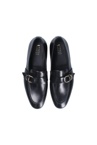 Franceschetti Sasha Black Calf-Skin Leather Slip-On Loafers (FCCT1007)-AmbrogioShoes