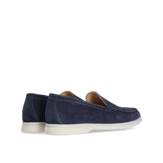 Franceschetti Vieste Men's Shoes Blue Suede Leather Slip-On Sneakers (FCCT1013)-AmbrogioShoes