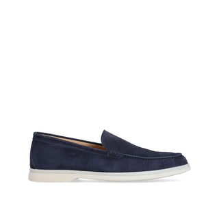 Franceschetti Vieste Men's Shoes Blue Suede Leather Slip-On Sneakers (FCCT1013)-AmbrogioShoes