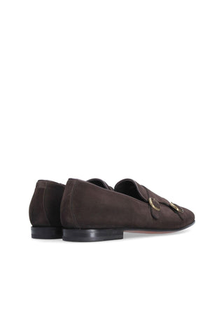 Franceschetti Yari Brown Suede Double Buckle Belgian Loafers (FCCT1006)