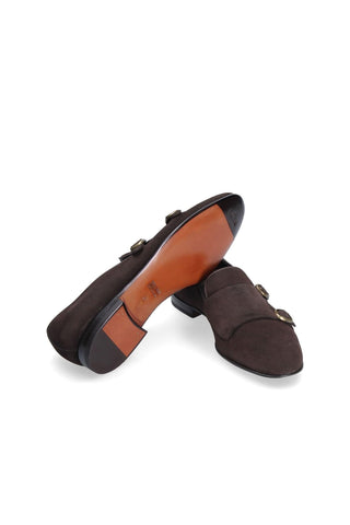 Franceschetti Yari Brown Suede Double Buckle Belgian Loafers (FCCT1006)